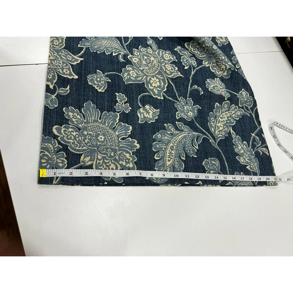 Waverly Home Classics Blue Indigo Indian Print Euc 84 X 42  Cotton Two Panels